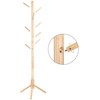 Songmics Paltų stovas 47x47x175 cm natūralios kaučiukmedžio medienos
