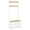 Songmics Paltų stovas 70x32,5x175 cm baltos ąžuolo, plieno rėmas