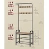 Songmics Paltų stovas 73,6x34x183,5 cm Rudas
