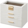 SONGMICS 4 lygių papuošalų dėžutė su stikliniu dangčiu