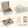 Songmics Papuošalų dėžutė 2 lygiai su rankena 20,5x24x11 cm
