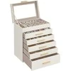 Songmics Papuošalų dėžutės organizatorius 25.1x16.3x29 cm Baltas laikymas