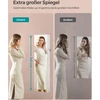Songmics 140 cm aukščio papuošalų spintelė su vidiniu veidrodžiu debesų baltumo