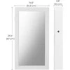 Songmics Papuošalų spintelė 10x37x67 cm Balta MDF