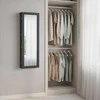 Songmics Pakabinama veidrodinė juoda MDF papuošalų spintelė