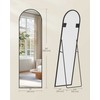 Songmics Pilno ilgio veidrodis 150x40x1,3 cm juodas aliuminis