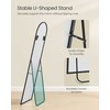 Songmics Pilno ilgio veidrodis 150x40x1,3 cm juodas aliuminis