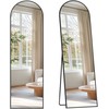 Songmics Pilno ilgio veidrodis 150x40x1,3 cm juodas aliuminis