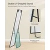Songmics Pilno ilgio veidrodis 150x40x1,3 cm juodas aliuminis