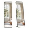 Songmics Pilno ilgio veidrodis 150x40x1,3 cm juodas aliuminis
