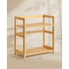 Songmics Prieskonių laikiklis 41x18.6x41 cm Smėlio spalvos Bambukas