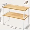Songmics Prieskonių laikymo rinkinys, 2 vnt., išplečiamas, dėliojamas, 30x20x15 cm, baltas, smėlio spalvos, metalas ir faneruota mediena