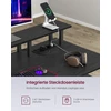 Songmics Vasagle Rašomasis stalas su stalčiais ir monitoriaus stovu juodmedžio spalvos