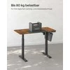 Songmics Reguliuojamo aukščio stalas, 120x60x72-120 cm, rudas/juodas
