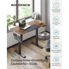 Songmics Reguliuojamo aukščio stalas, 120x60x72-120 cm, rudas/juodas