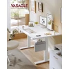 Songmics Reguliuojamo aukščio rašomasis stalas, matinė balta spalva, 120 x 80 cm, USB-C
