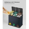 Songmics Rūšiavimo šiukšliadėžė, 3-in-1 pedalinis konteineris, 46.5x29.5x40.5 cm, pilka