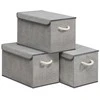 Songmics Sandėliavimo dėžės, 3 dalių rinkinys, 50x30x30 cm, pilkos spalvos audinys