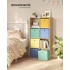 Songmics Sandėliavimo dėžių rinkinys 30x30x30 cm, auksinės spalvos, audinys