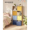 Songmics Sandėliavimo dėžių rinkinys 6 vnt. 33x33x33 cm mėlynos spalvos audinys