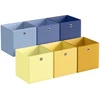 Songmics Saugojimo kubai 6 vnt. rinkinys sulankstomi 33 x 33 x 33 cm spalvingi audiniai