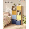 Songmics Saugojimo kubai 6 vnt. rinkinys sulankstomi 33 x 33 x 33 cm spalvingi audiniai