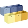 Songmics Sandėliavimo dėžių rinkinys 6 vnt. 33x33x33 cm mėlynos spalvos audinys