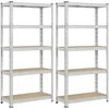 Songmics Sandėliavimo lentynos 90x40x180 cm sidabro spalvos plienas