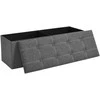 Songmics Sandėliavimo pufas 110x38x38 cm Pilkas Sulankstomas