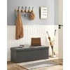 Songmics Sandėliavimo pufas 110x38x38 cm Pilkas Sulankstomas
