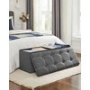 Songmics Sandėliavimo pufas 110x38x38 cm Pilkas Sulankstomas
