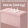SONGMICS suoliukas su saugojimo dėže iš aksomo, 38 x 76 x 38 cm, sulankstomas suoliukas