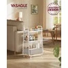 Songmics Sandėliavimo vežimėlis 43.2x30.4x81 cm Baltas Rudas Plienas Audinys