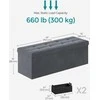Songmics Saugojimo pufas 110x38x38 cm Pilkas aksomas