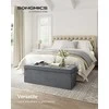 Songmics Saugojimo pufas 110x38x38 cm Pilkas aksomas