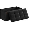 Songmics Saugojimo pufas 76x38x38 cm Juodas Sulankstomas Saugojimo dėžė