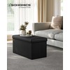 Songmics Saugojimo pufas 76x38x38 cm Juodas Sulankstomas Saugojimo dėžė