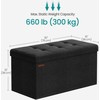 Songmics Saugojimo pufas 76x38x38 cm Juodas Sulankstomas Saugojimo dėžė