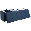 Songmics Saugojimo pufas su suoliuku 110x38x38 cm Indigo MDF