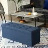 Songmics Saugojimo pufas su suoliuku 110x38x38 cm Indigo MDF