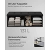 Songmics Suoliukas su daiktadėže 38 x 110 x 38 cm rašalas juodas