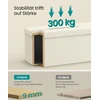 Songmics Pufas, 38x76x38 cm, kreminis