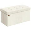 Songmics Pufas, 38x76x38 cm, kreminis