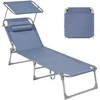 Songmics Saulės gultas 193x53x29 cm Mėlynas plienas
