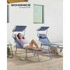 Songmics Saulės gultas 193x53x29 cm Mėlynas plienas