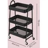 Songmics Metalinis vežimėlis su 3 lentynomis 32.5 x 45.8 x 77.5 cm