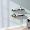 Songmics Sieninė lentyna 60x20x7 cm ruda, MDF