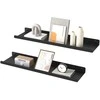 Songmics Sieninės lentynos 3 vnt. 10x40x2,5 cm juodos metalo