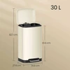 Songmics Šiukšliadėžė su pedalu 30 l