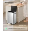 Songmics Šiukšliadėžė su dangčiu, 50 l, sidabrinė